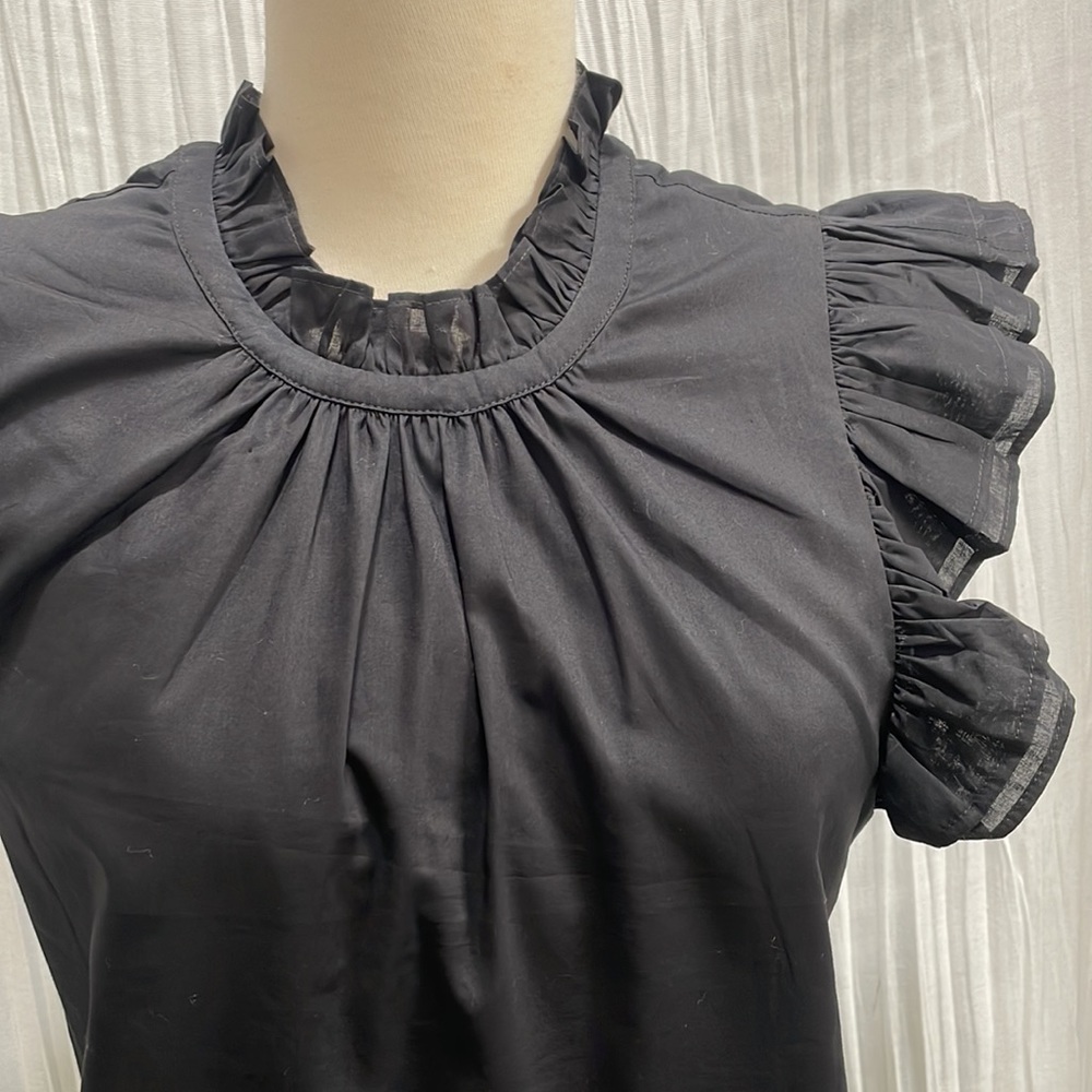 Express Black Ruffle Top. Size M - Picture 2 of 9
